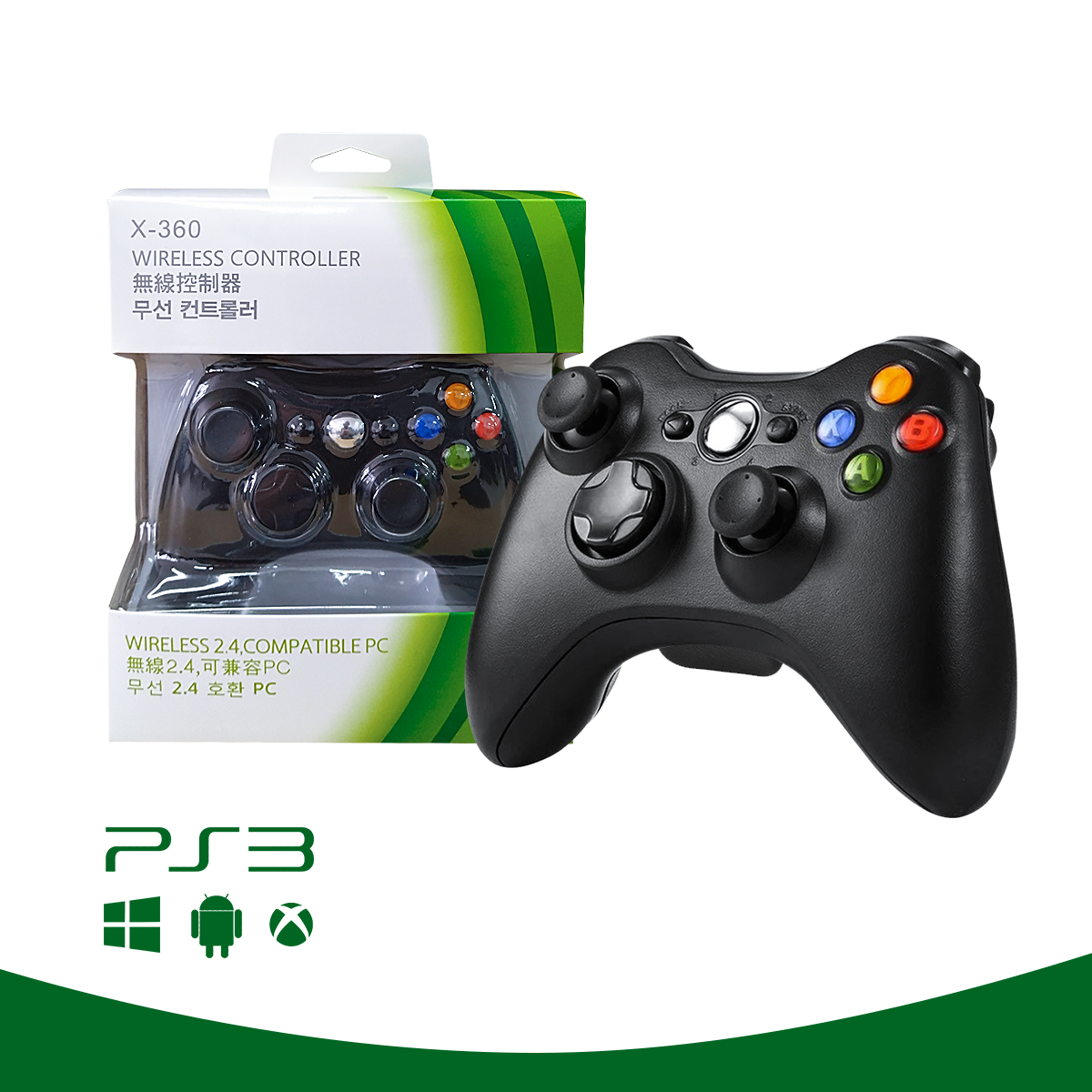 Controle Compatível com Xbox 360 Com Fio Computador Notebook Preto